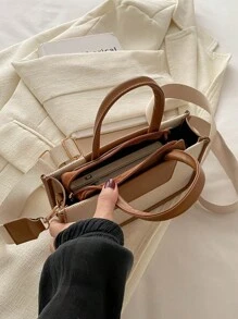 Fashionable And Versatile Contrast Color Small Square Handbag