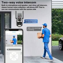 Cámara de seguridad IP CCTV con cámara PTZ WiFi de 8MP, visión nocturna a color de doble pantalla para exteriores, cámara de vigilancia con aplicación ICSEE - Multicolor - Ver 7
