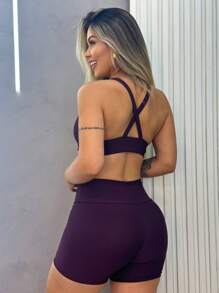 Women Sports Sets - 紫色 - 查看 2