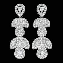Luxury Bridal Jewelry Set Women Wedding Party Gift CZ Water Drop Necklace Earrings 4-Piece Jewelry Set