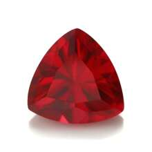 One 100% Lab Grown Ruby Trillion Cut Gemstone For Charms Advanced Jewelry Making Materials DIY - Red - View 4