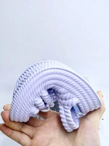 夏季新款女童軟底厚底拖鞋，時尚沙灘涼鞋，具有防滑功能 - 紫色 - 查看 8