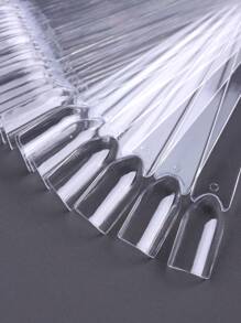 50Pcs False Nail Tips Oval Fan Round Shaped Nail Arts Display Acrylic Practice Palette Card Design Manicure Showing Tools Nail Art Tips Display Polish Board Display - Clear - View 2