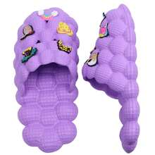Unisex Bubble Slides |Funny Golf Ball Slides| Lightweight Foam Shower Shoes Men|Comfortable Womens Slippers|Stylish Non-Slip Soles - Màu tím - Xem 4