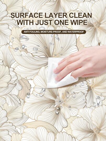 Roll 3D Nordic Zilver Ginkgo Leaf Self Adhesive Wallpaper, Waterproof Removable, Living Room Bedroom Bathroom Renovation ation, Golden Seamless Wand Stickers Cabinets Furniture Protection Film, Peel Panels, Paper, Wallpapers, ation Items Refresh Your Home, Festival Birthday Graduation view 4