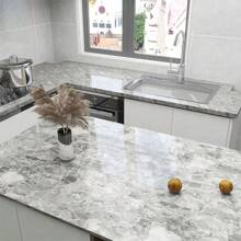 1pc 40x100cm Kitchen Waterproof Oil-Proof Sticker High Temperature Resistant Marble Textured Countertop Decal - Multicolor - View 8