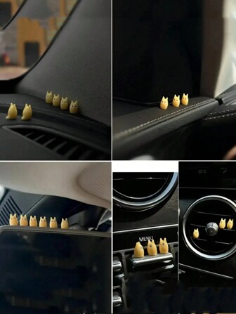 6入組可愛卡通娃娃車裝飾，擺設溫馨車內娃娃裝飾