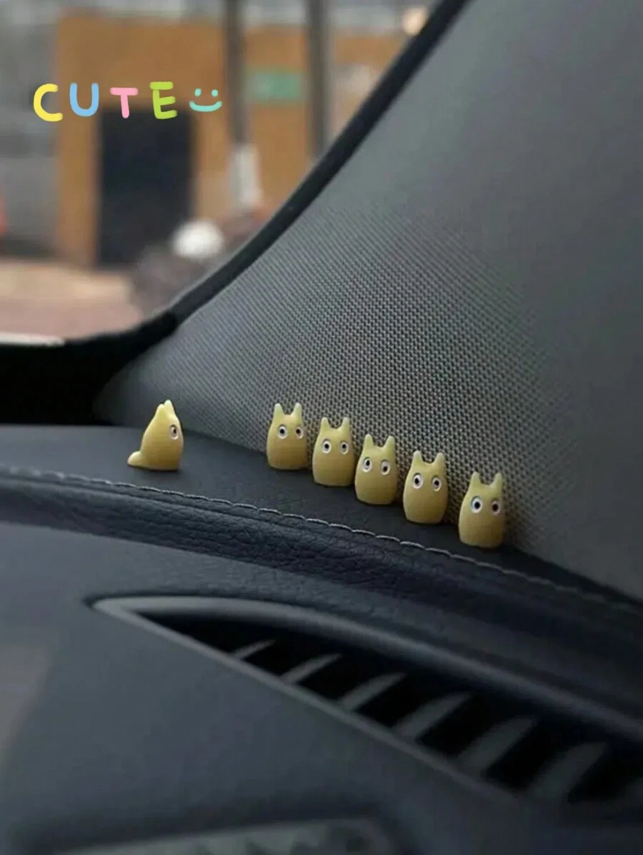 6pcs Cute Cartoon  Doll Car Decoration Dashboard Decoration Car Ornaments Warm Heart Car Interior Doll - Multicolor - View 1