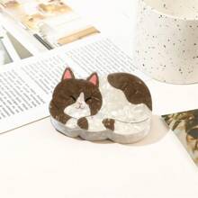 1个卡通猫咪印花发夹，时尚有趣的发爪，质感高端，可固定在后脑勺，适合日常装饰、拍照、居家、户外、通勤、约会和工作使用；也非常适合沐浴和造型。发夹、发卡、发夹、发抓夹、发夹、发卡、抓夹，秋冬季女士发饰，适合度假装扮，女士花朵发夹，夏季海滩度假必备。 - 彩色 - 查看 8