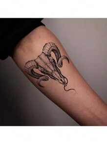 4 piezas Juego de tatuajes temporales con diseño grande de tótem para Body y brazo - Negro - Ver 4