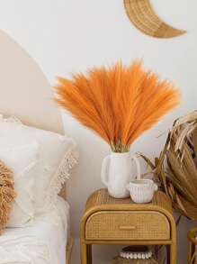 10pcs/20pcs-Artificial Reed Grass Boho Decor Faux Pampas Grass Large Tall Fluffy Artificial Fake Flower Bulrush Reed Grass For Winter Vase Filler Farmhouse Home Kitchen Bohemian Decoration, Room, Wedding Party Decor, Valentine's Day, Gift,Fall Decor,Autumn,Fake Plants