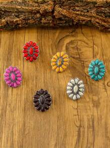 1 chiếc nhẫn đơn cho nữ, phong cách Bohemian Retro, làm bằng đá ngọc lam hình bầu dục, trang sức Bohemian phương Tây, thích hợp để đeo hàng ngày hoặc làm quà tặng cho bạn bè - R-11 - Xem 7