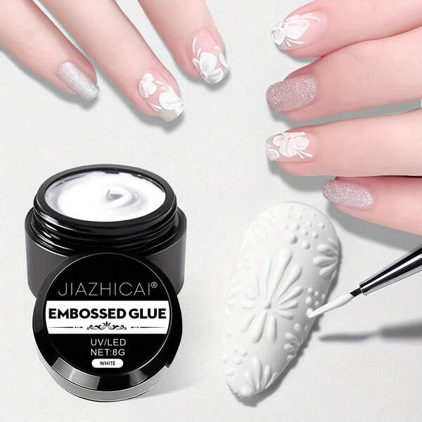 8g Pro 3D Nail Art Gel Kit - Create Showstopping Designs - DIY Sculpting, Painting & Drawing - White & Black Gel Polish For Salon-Quality Manicure Charms At Home