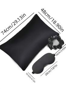 3 件装双面丝绸眼罩枕套套装,睡眠眼罩,缓解眼疲劳,适用于卧室、旅行、办公室、学校、返校用品 - 彩色 - 查看 3