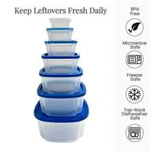 Lexi Home Square 14-Piece Plastic Food Storage Container Set