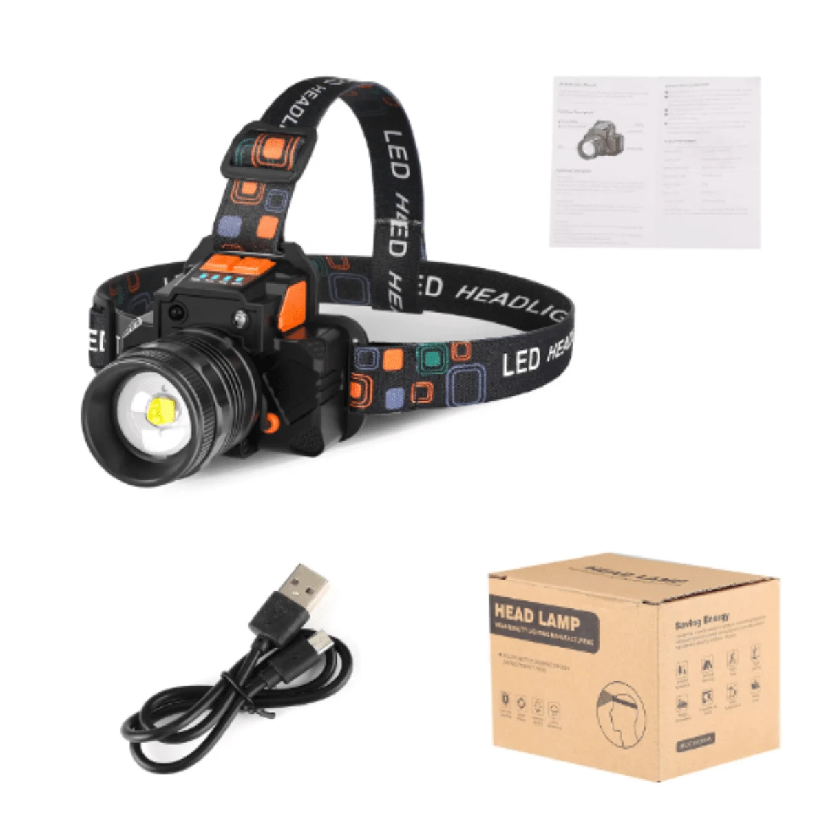 Lámpara Minera 5,000 Lumen T6 C/ Agua Recargable Minera Ojo De Angel LEODY - Azul - Ver 1