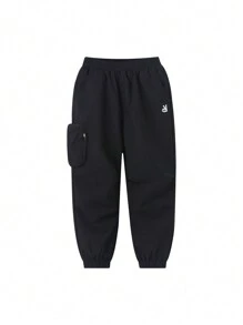 Annil Boys' Double Layered Casual Pants For Spring And Autumn, And Versatile - Black - View 1