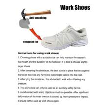 轻便透气树脂钢头防砸鞋，劳保防护鞋，春夏季男女网眼工作鞋 - 白色 - 查看 2