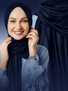 1pc Soft Modal Jersey Hijab, Warm And Comfortable, Solid Color Headscarf For Women, Suitable For Hijabi Outfit, Daily Wear, Autumn - Multicolor - View 9