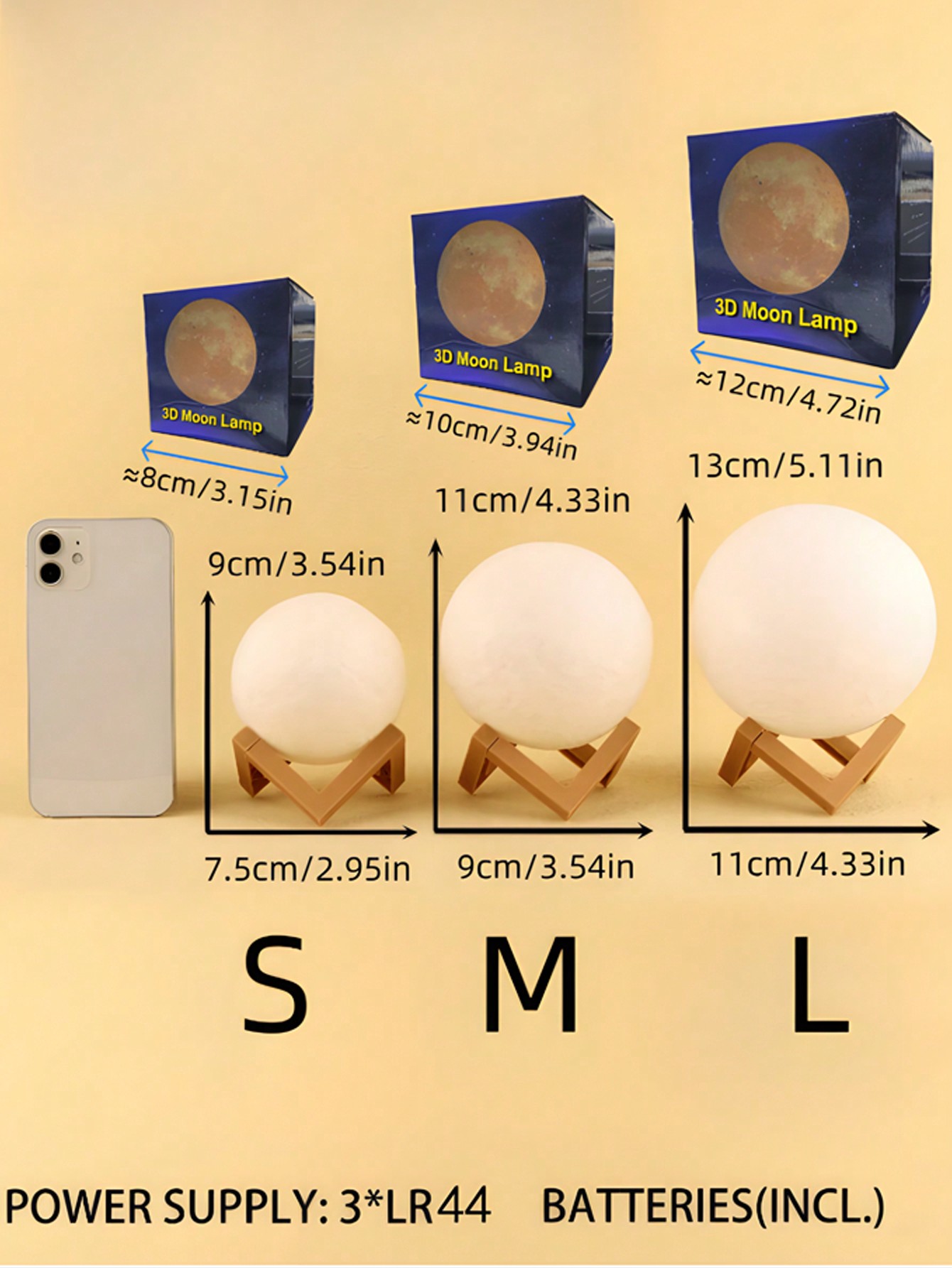 مصباح قمر إبداعي من نوع INS، مصباح طاولة السرير، م...