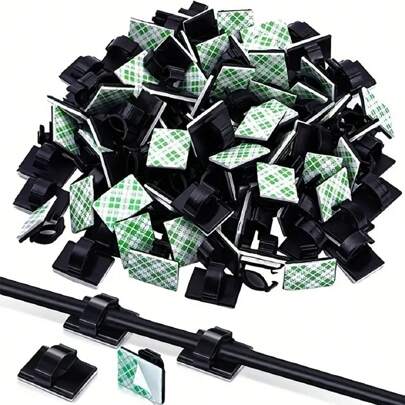 30/50 Pcs Large Self-Adhesive Plastic Cable Management Clips - Keep Your Cords And Wires Organized, Out Of Sight, And Free With Easy Installation And Strong Adhesive For A Clutter-Free Space
