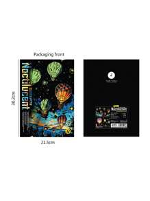 4pcs A4 Scratch Art Cards With 1 Pen, Night Light Effect, Colorful 16K Scratch Paper For Adults, Stress Relief Scratch Painting, Holiday Gift, DIY Scratch Painting Home Decor Back To School
