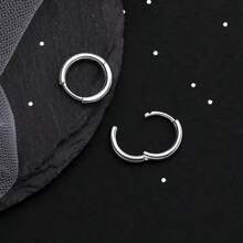 Women Hoop Earrings - 銀色 - 查看 3