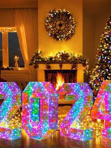 1入組/1-9塑料數字發光LED氛圍燈，USB/電池驅動（不含電池），適用於室內裝飾，適用於生日派對、情人節、週年紀念、婚禮、求婚和其他浪漫氛圍場景裝飾 - 彩色 - 查看 1