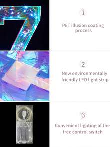 1入組/1-9塑料數字發光LED氛圍燈，USB/電池驅動（不含電池），適用於室內裝飾，適用於生日派對、情人節、週年紀念、婚禮、求婚和其他浪漫氛圍場景裝飾 - 彩色 - 查看 10