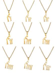 Mom Daughter Pendant Mother's Day Necklace Stainless Steel Jewelry For Women Wife Men Family Charm Love Gifts Valentines,Mom,Mother,Mother's Day,Gift - Gold - View 2