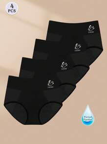 MIOTAN 4条装女士生理内裤三角裤防漏舒适三角裤 - 黑色 - 查看 6