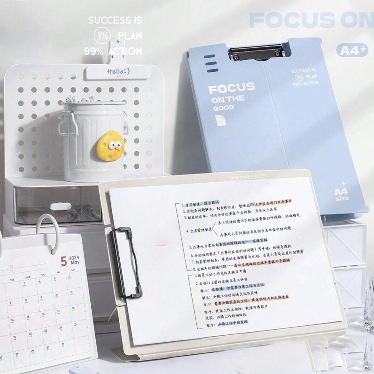 10 Pièces Planche à Pince A4 Avec Couvercle, Classeur Noir En