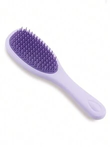 1 peine de masaje de doble cara de silicona, peine de dientes anchos multifuncional para mujeres, uso para cabello mojado o seco, peine para rizos y flequillos - Multicolor - Ver 13