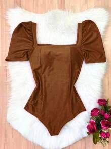 Women Bodysuits - Rust Brown - View 2