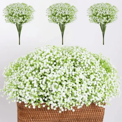 1pc/6pcs/12pcs/18pcs/24pcs/30pcs/36pcs/50pcs/60pcs/70pcs Luxury Artificial Babys Breath Flower, Realistic And Long-Lasting Artificial Gypsophila Flower Bunches With Stem - Perfect For Home, Office, Garden, Wedding, Party, Store Decoration, And Ideal For Bridal Bouquets, DIY Crafts, Tabletop Centerpieces, Romantic Arrangements, Valentine Day, Gift Gifts Birthday Graduation