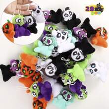 SYNCFUN 28 PCS Halloween Mini Plush Toy Assortment With 7 Halloween Characters, Mini Halloween Plush Toy For Halloween Party Favors, Goodie Bag Fillers