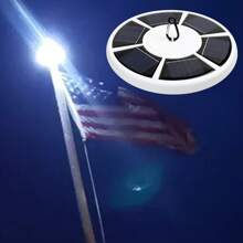 Flag Pole Light Solar Powered Spotlight,26 LED Solar Flag Pole Light For Most 15 To 25 Ft In-Ground Flag Pole, IP65 Waterproof,12 Hour Dusk To Dawn Auto On/Off, Top Mounted Flag Pole Solar Light Outdoor, Spectacular Aurora Lighting On Outdoor Pole Top,Longest Lasting, Outdoor Garden Lighting For Pathway, Yard, Patio