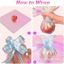 10 szt. Tęczowa opalizująca folia Celofanowy papier do pakowania, celofan do pakowania kwiaciarni, folia celofanowa do samodzielnego pakowania lub wypełniania koszy Materiały dekoracyjne (złożone) - Wielokolorowe - Zobacz 10