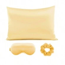 3 件装双面丝绸眼罩枕套套装,睡眠眼罩,缓解眼疲劳,适用于卧室、旅行、办公室、学校、返校用品 - 彩色 - 查看 16