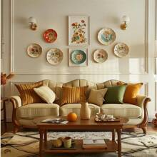 牆上盤子掛勾，盤子牆掛架，用於展示盤子的掛架，可掛在牆上，盤子掛勾，裝飾盤子掛勾，可掛在牆上的裝飾盤子 - 金色 - 查看 11