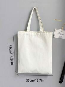 1入量身打造的可摺疊個性化大容量肩包，可印刷名字、品牌LOGO、文字等，輕巧、大容量，適合作為肩背包，休閒和購物，極簡裝飾口袋購物袋，畢業、少女、大學、高中學生等適用，非常適合戶外、旅遊、返校等活動 - 白色 - 查看 6