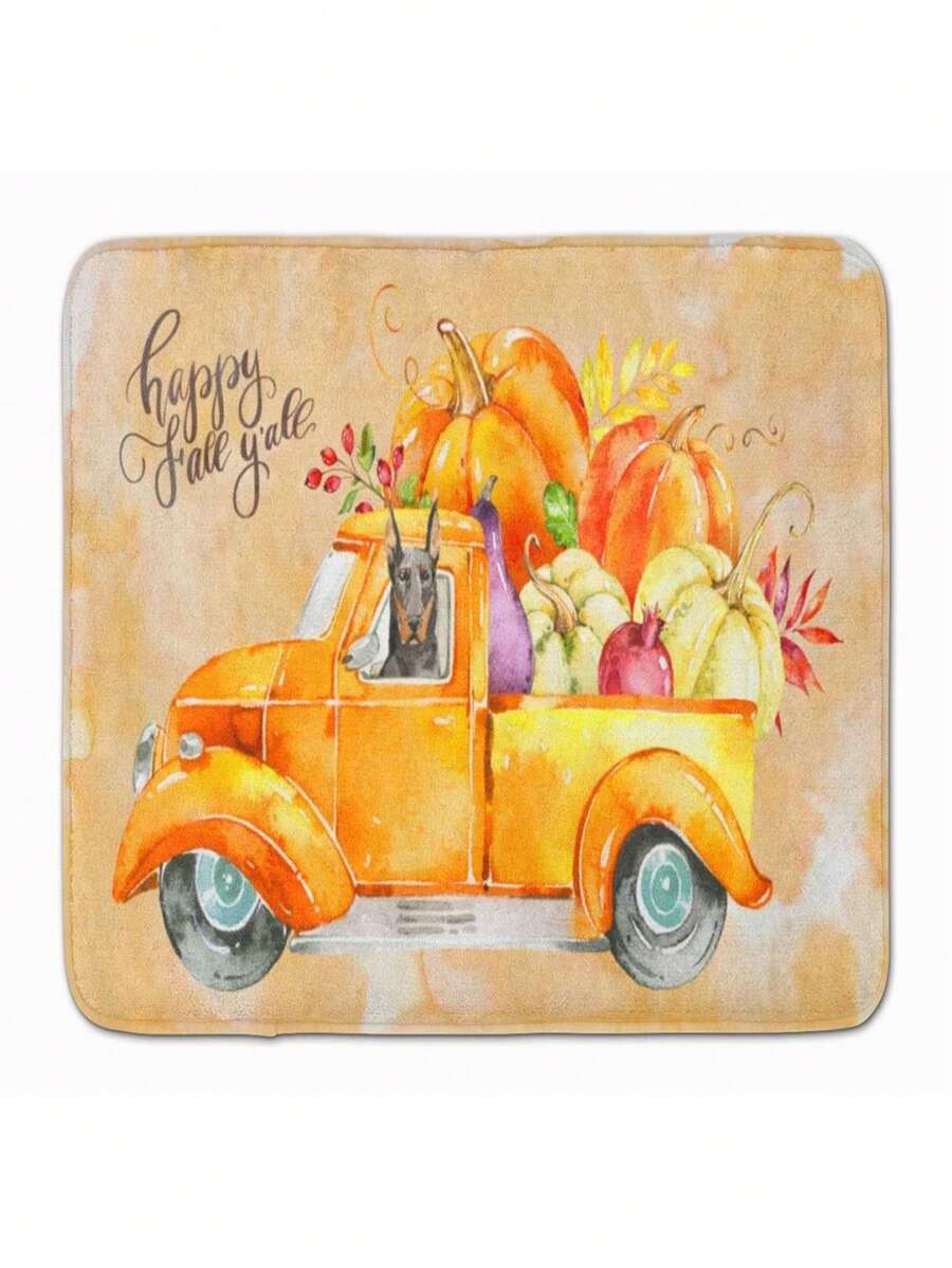Carolines Treasures CK2616RUG Fall Harvest Doberman Pinscher Machine Washable Memory Foam Mat - 彩色 - 查看 1