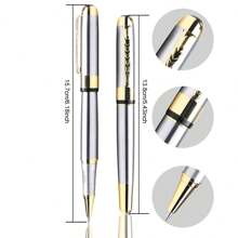 Juego de regalo de un bolígrafo de lujo con recarga de bola de línea negra de 0,5 mm de ancho para hombres y mujeres, profesionales ejecutivos, oficina, bolígrafos elegantes y estuche de regalo clásico, de vuelta a la escuela