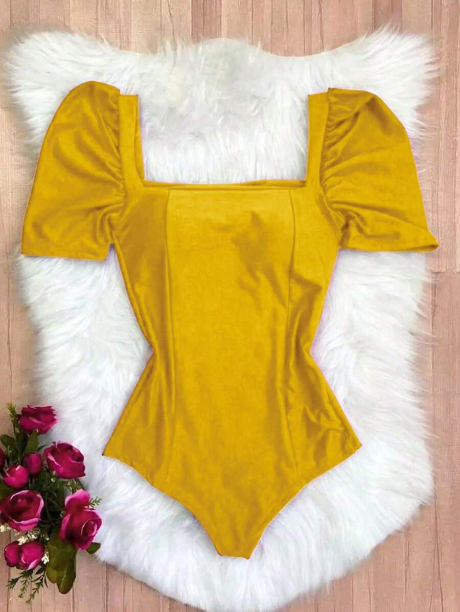Women Bodysuits - Mustard Yellow - View 1