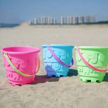 1入組兒童沙灘玩具套裝-大鏟子、沙灘桶、沙漏、挖掘工具，戶外遊玩沙灘套裝，顏色隨機 - 彩色 - 查看 6