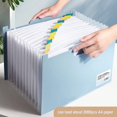 1 Piece A4 Organ Bag, Portable Multi-Layer Folder, For Students And Office Use, Large Capacity Desktop Storage File Bag Back To School,Back To School,School Supplies