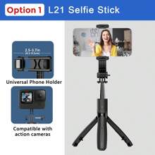 AXNEN 可伸缩自拍杆三脚架，带无线遥控器和手机支架，便携式智能手机三脚架，适用于团体自拍/直播/视频录制，兼容iOS/Android/GoPro设备