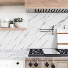 1pc 40x100cm Kitchen Waterproof Oil-Proof Sticker High Temperature Resistant Marble Textured Countertop Decal - Multicolor - View 10