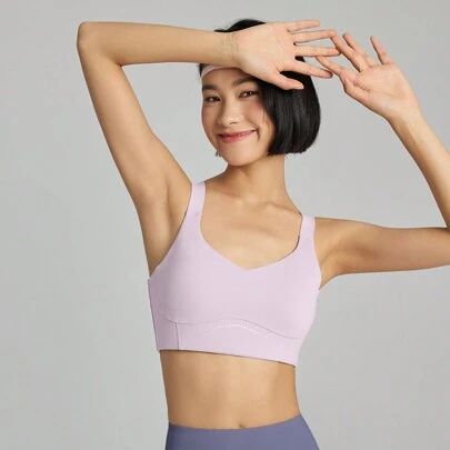 SLOLI High Impact Quick Dry Sports Bra Top With Shock Absorption For Women, Suitable For Running And Yoga