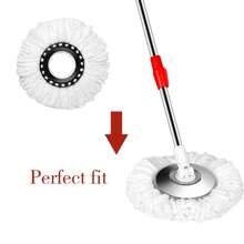 8 PCS Mop Heads Replacement, Microfiber Mop Refills, Easy Cleaning Spin Mop Replacement Heads For Floor Cleanin, Mop Bucket Set Accessories, Machine Washable, White - trắng - Xem 4